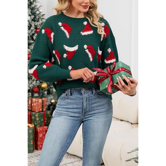 Womens Chunky Ugly Christmas Sweater Oversized Batwing Crewneck Warm Festive - Picture 3 of 6